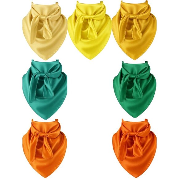 Orange Wild Rag Large Scarf 23x23 Inches  Satin Western Accessory Cowgirl or Cow - Picture 6 of 7